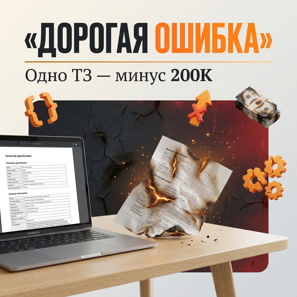 Клиент пришёл ко мне уже с выжженным бюджетом. 200 тысяч в трубу. Проект — не готов.