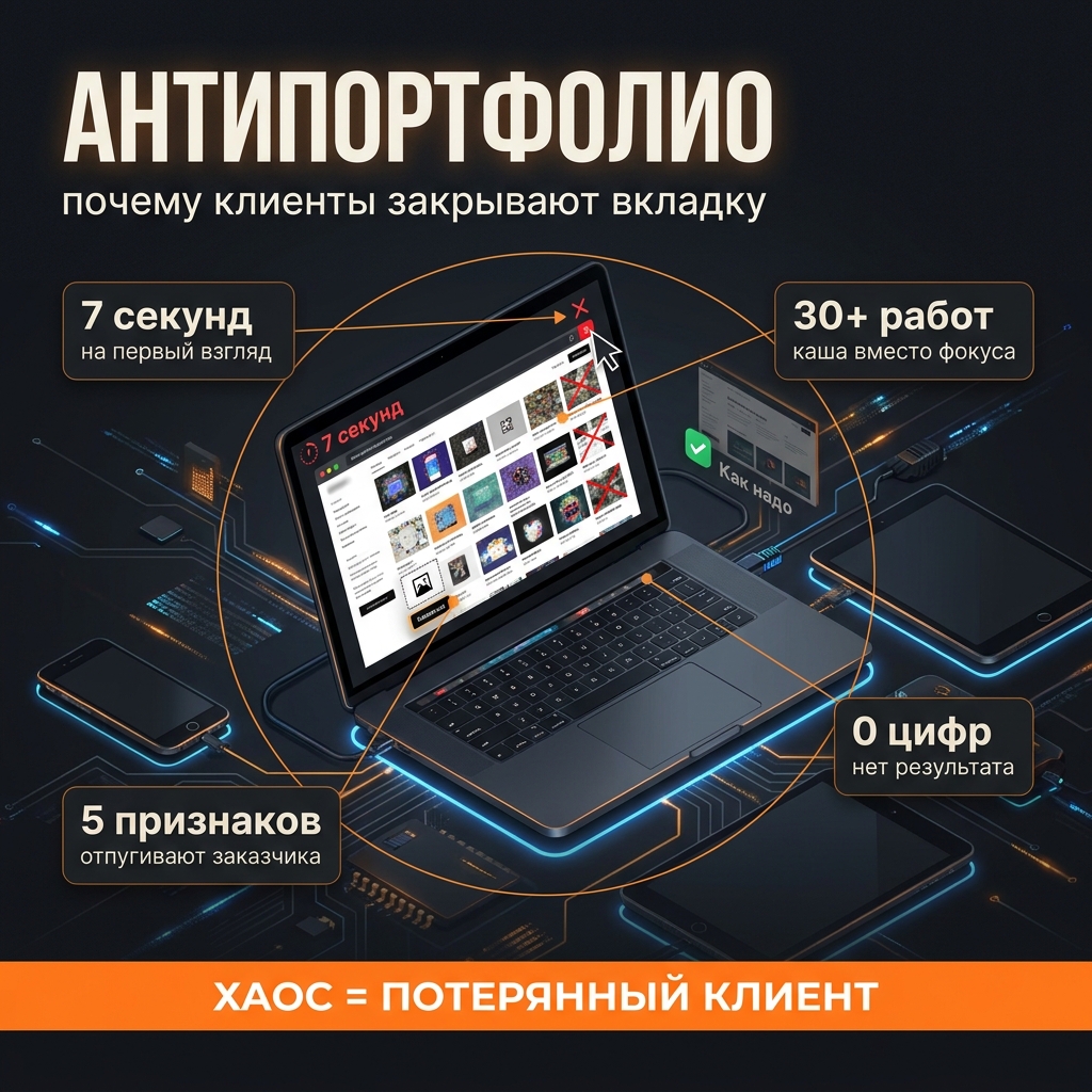 🚷 Пять признаков, что портфолио отпугивает клиентов, а не привлекает