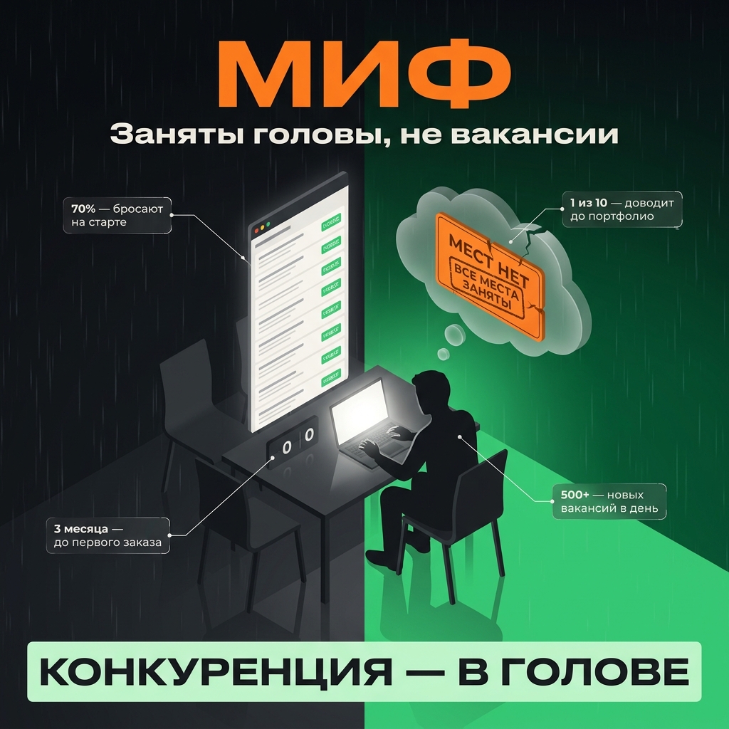 🧠 «Все места заняты» — миф. Заняты головы, а не вакансии. Разбор