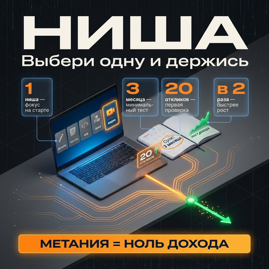 🧭 Как выбрать нишу на старте и перестать метаться между направлениями