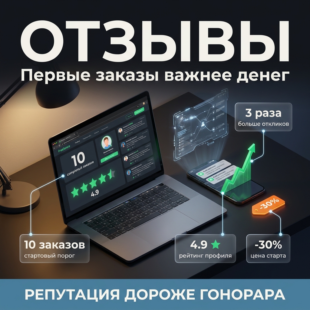 ⭐ Первые десять заказов делают не деньги, а отзывы. Объясняю логику