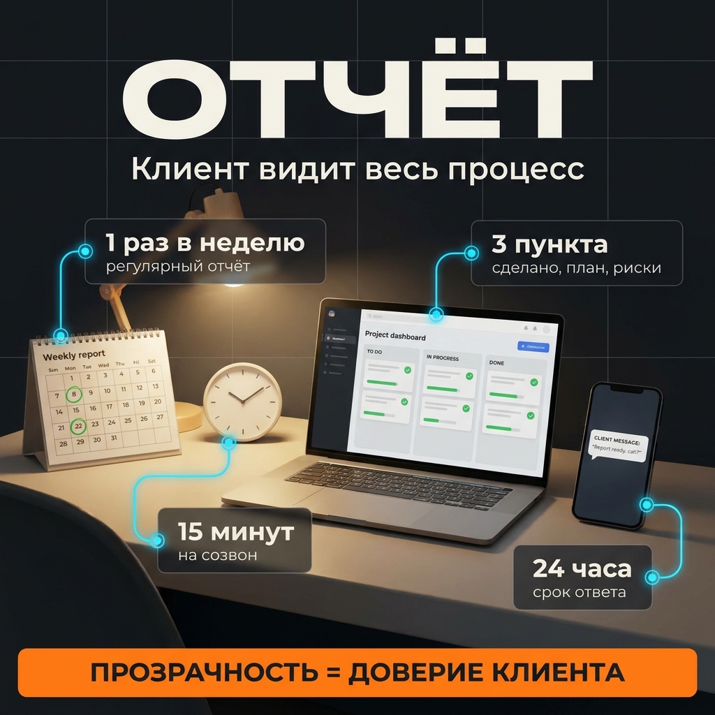 Как отчитываться клиенту, чтобы он не дёргал вас каждый день